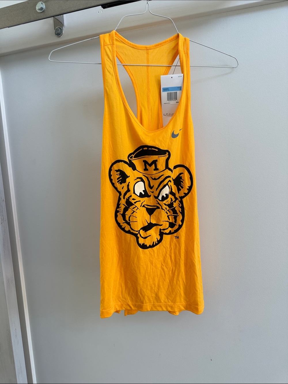 Women’s Yellow Racerback Tank Top with Tiger Cub Graphic